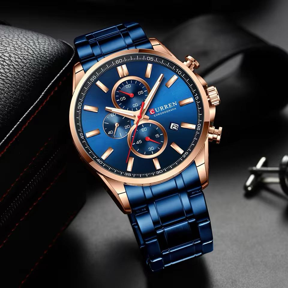 Reloj Curren Hombre Acero Azul | CUR-38