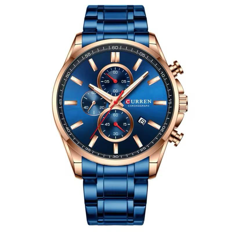 RELOJ CURREN ACERO AZUL CON DORADO CUR-38