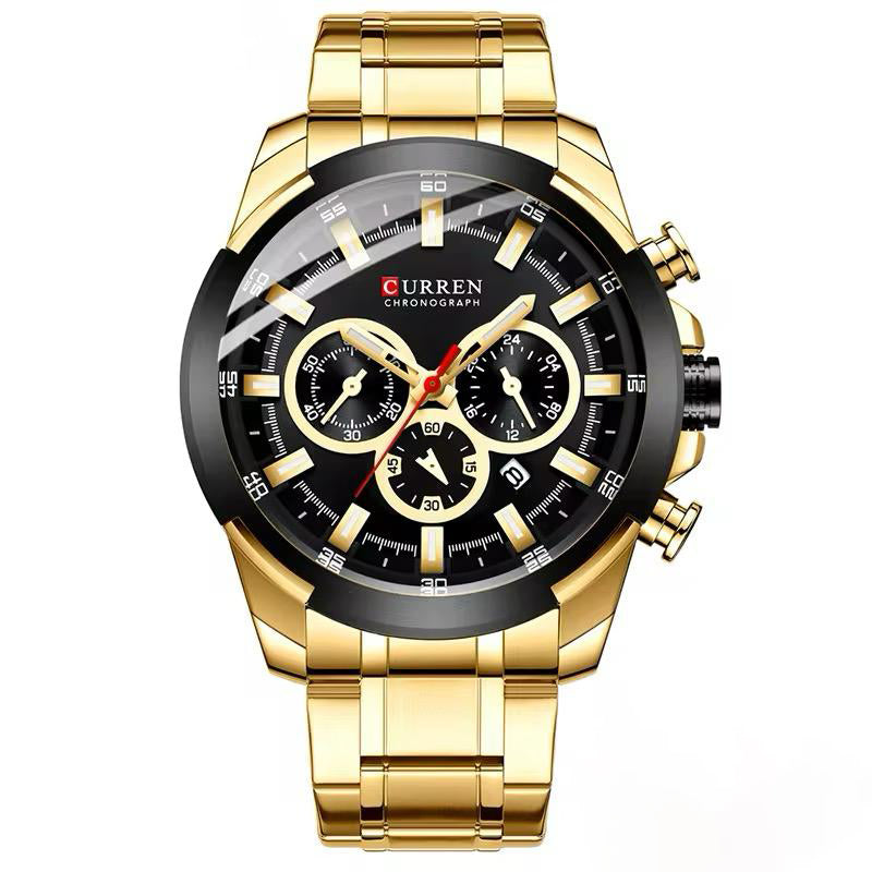 RELOJ CURREN ACERO DORADO-NEGRO CUR-40