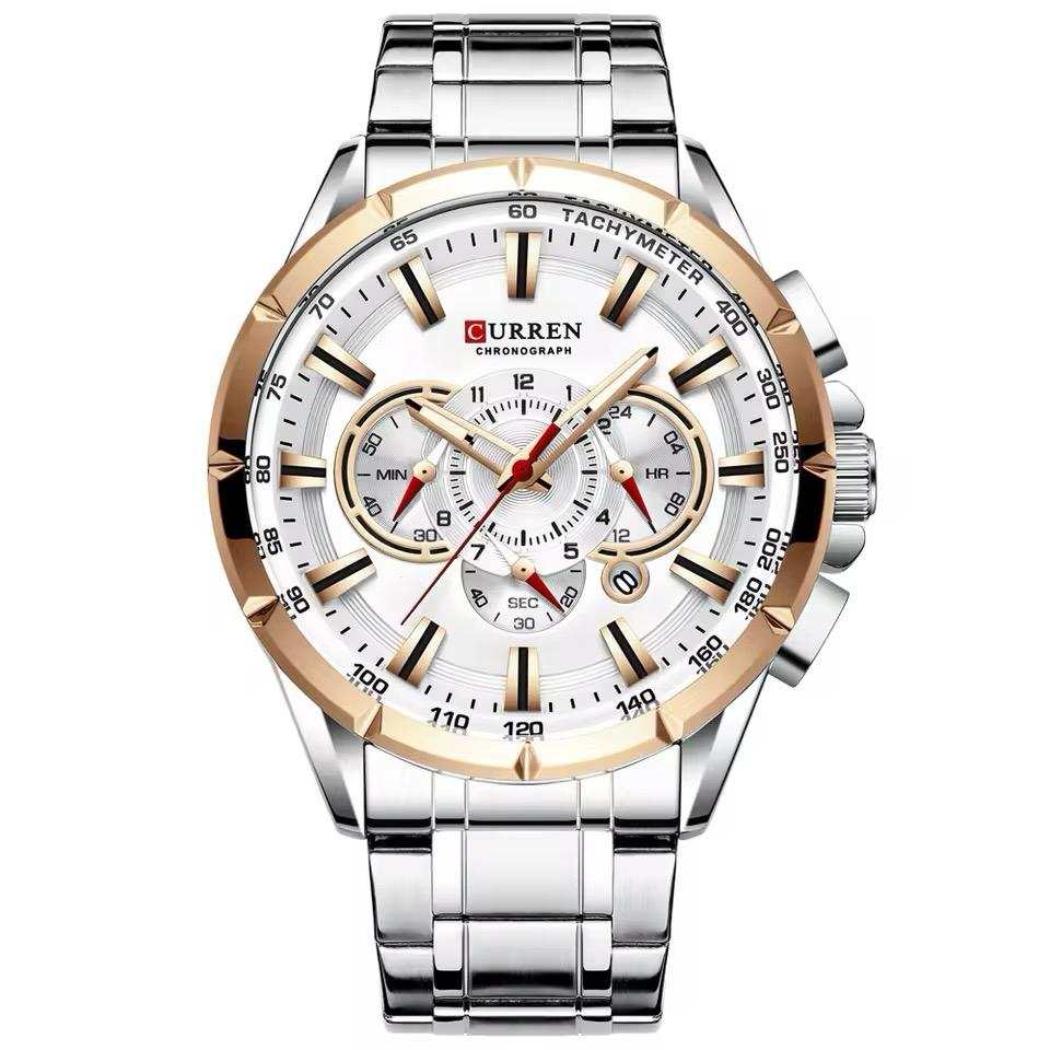 RELOJ CURREN ACERO PLATA-BLANCO CUR-8