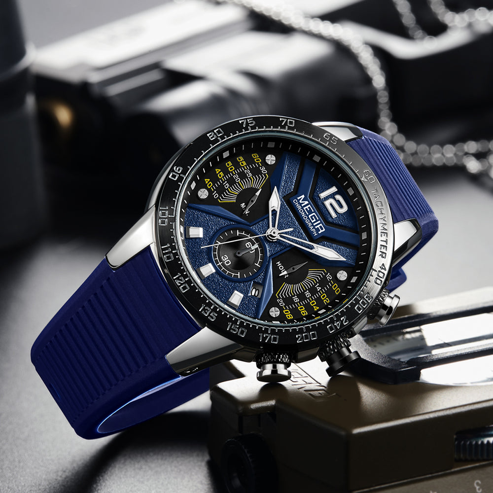 Reloj Megir MEG-12 Hombre Deportivo Azul