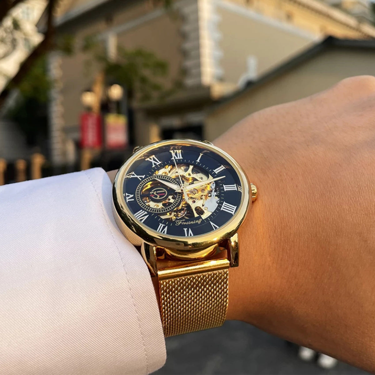 Reloj Forsining Hombre Automático Dorado | FOR-37