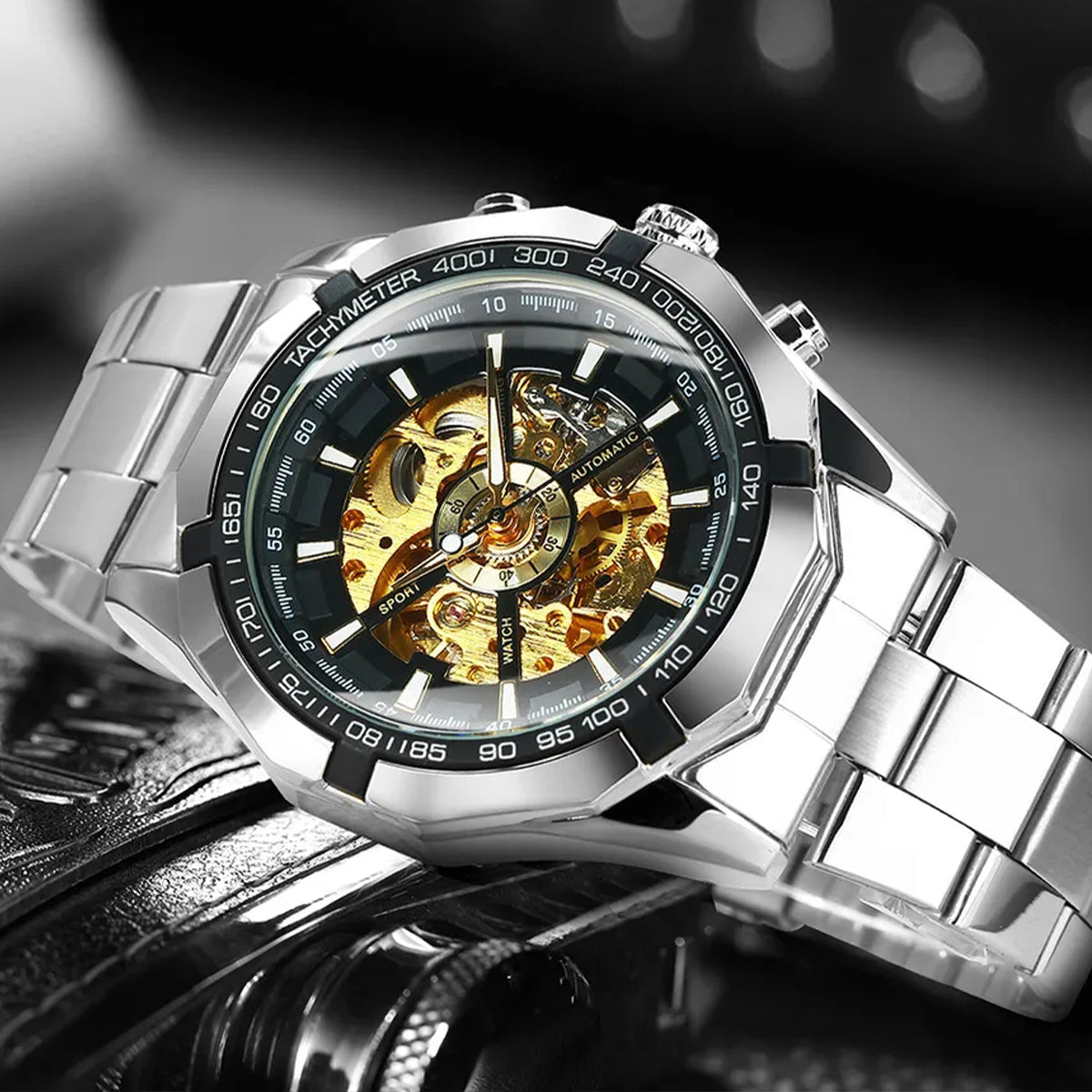 Reloj Forsining FOR-4 Hombre Automático Plateado