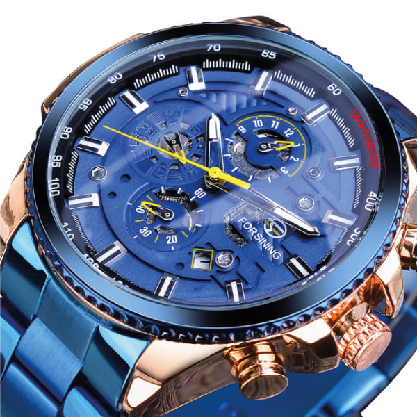 RELOJ FORSINING RACING BLUE GOLD FOR-46