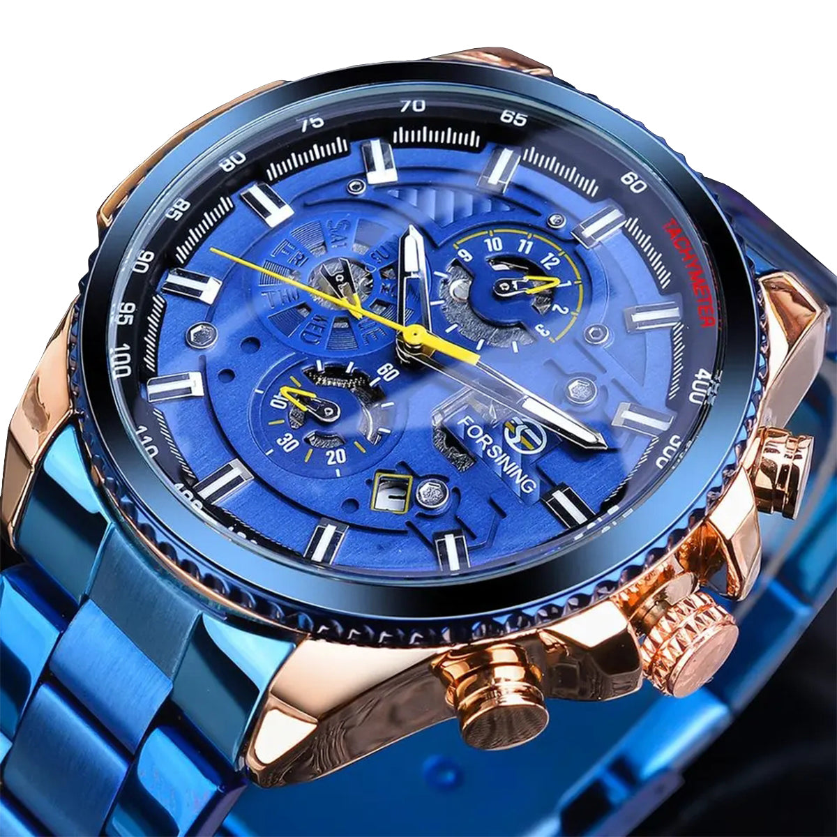 RELOJ FORSINING RACING BLUE GOLD FOR-46