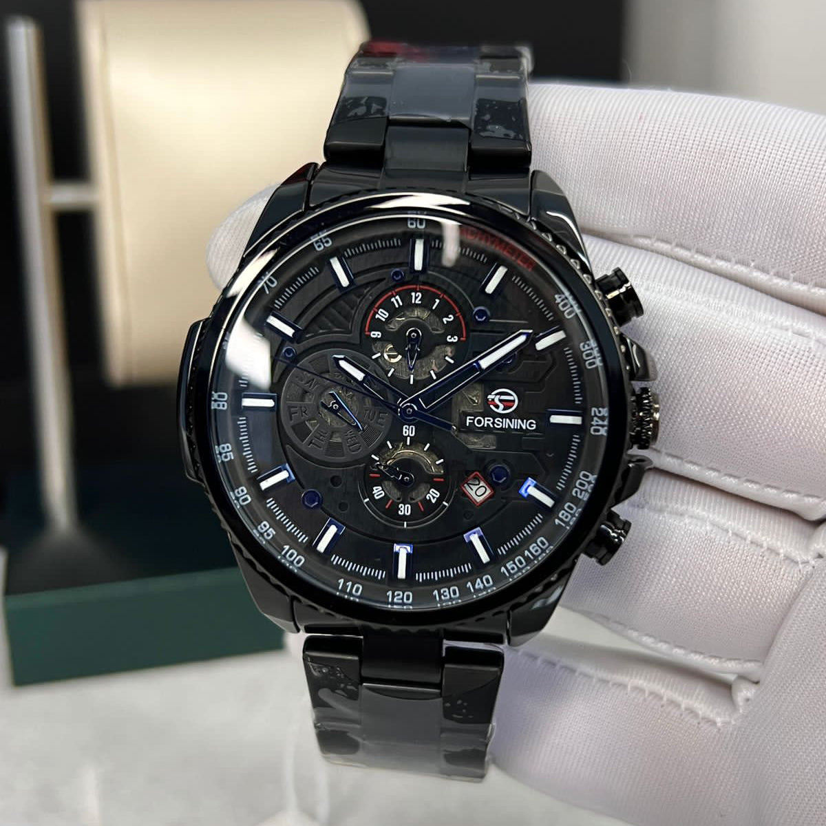 RELOJ FORSINING RACING BLACK FOR-48