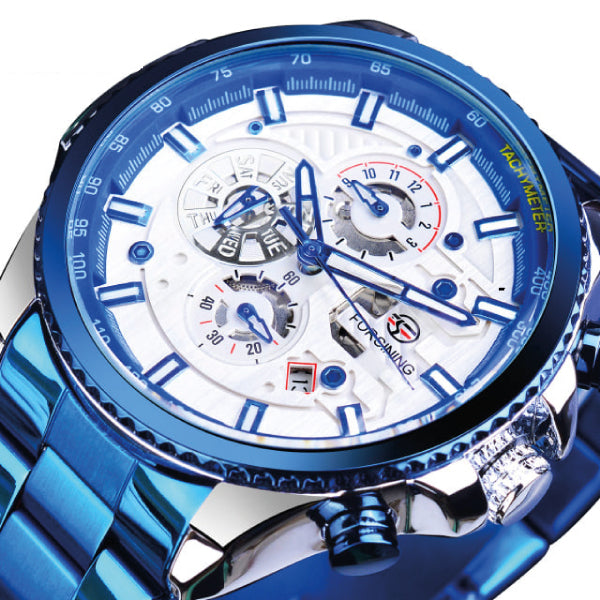 RELOJ FORSINING SILVER BLUE FOR-49