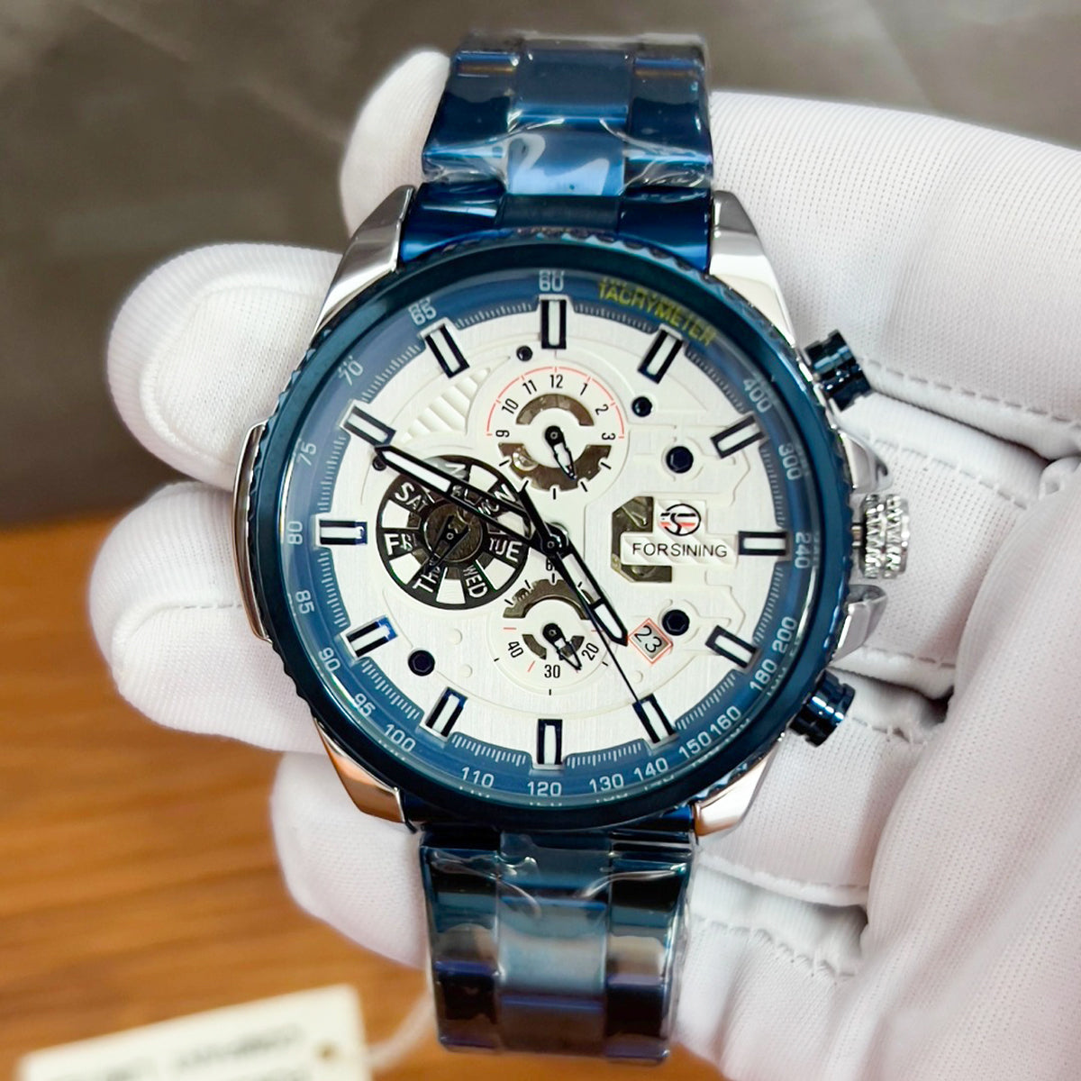 RELOJ FORSINING SILVER BLUE FOR-49