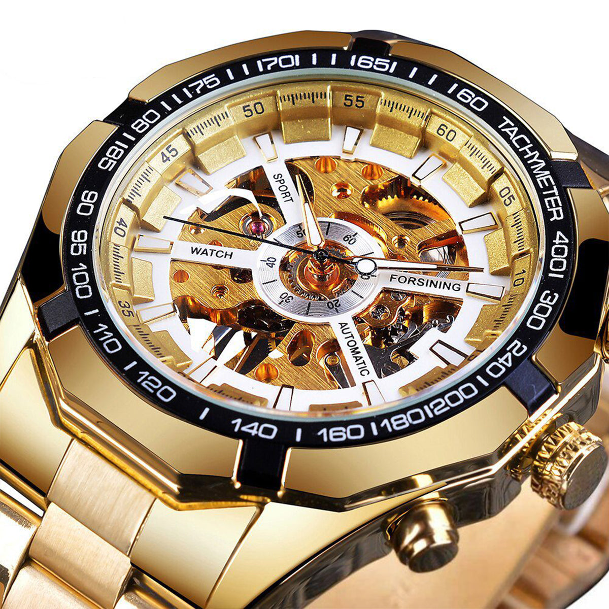 RELOJ FORSINING ACERO DORADO FOR-54