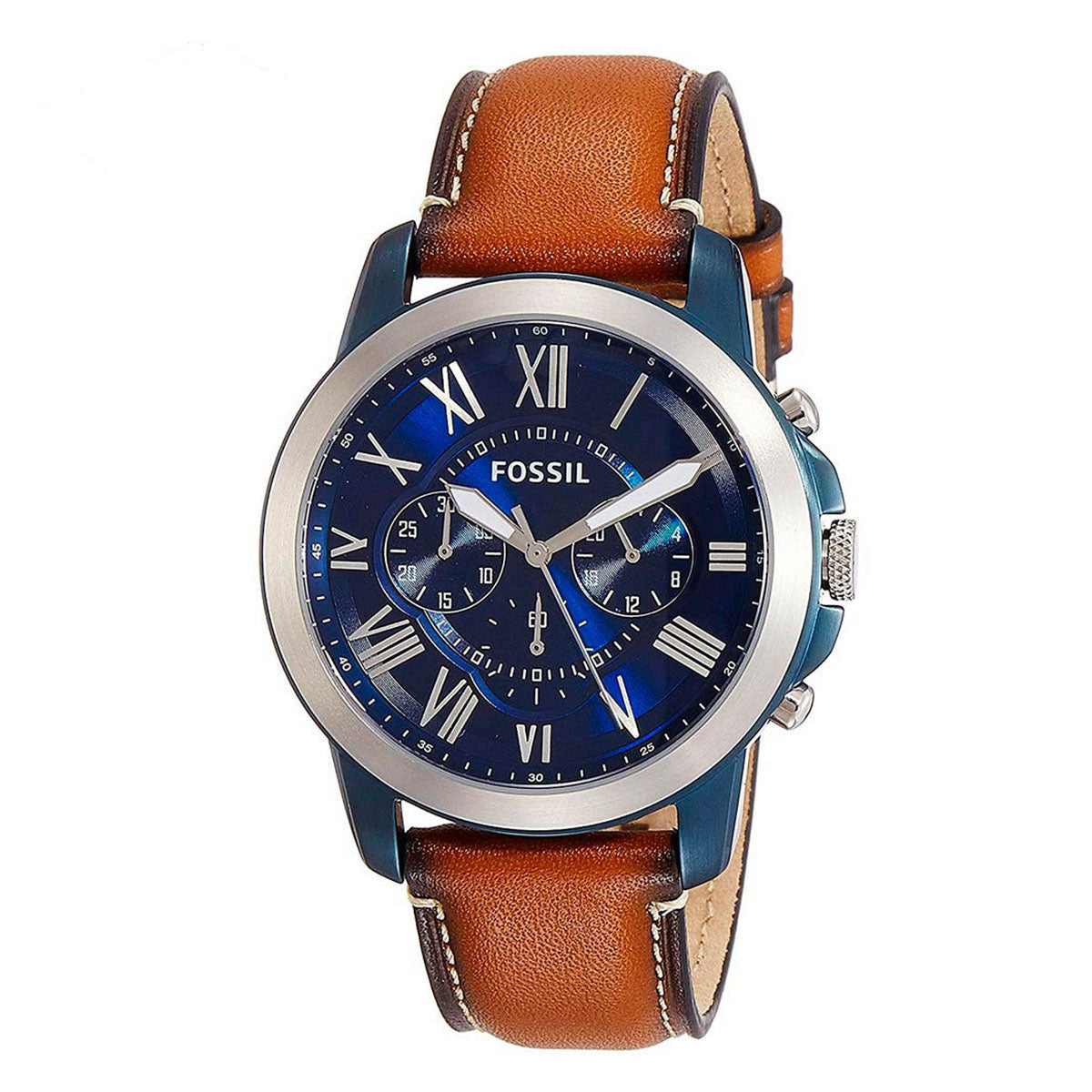 RELOJ FOSSIL PLATA-AZUL Y CUERO FS5151 FOS-20