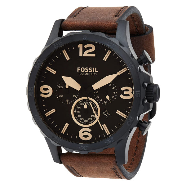 RELOJ FOSSIL ACERO GRIS Y CUERO JR1487 FOS-3