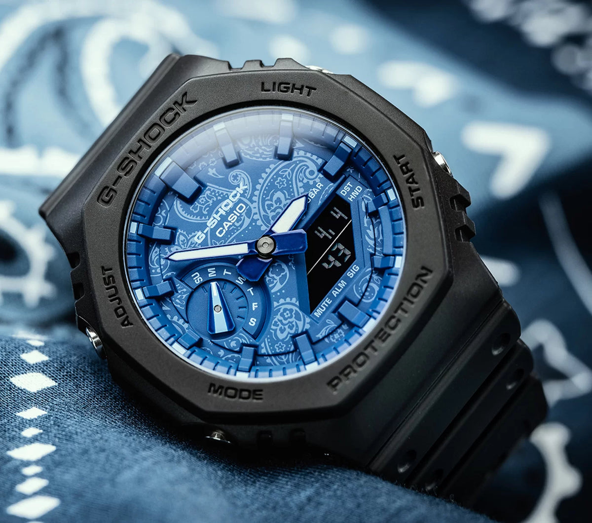 RELOJ G SHOCK OCTAGONAL NEGRO CON AZUL G S 145