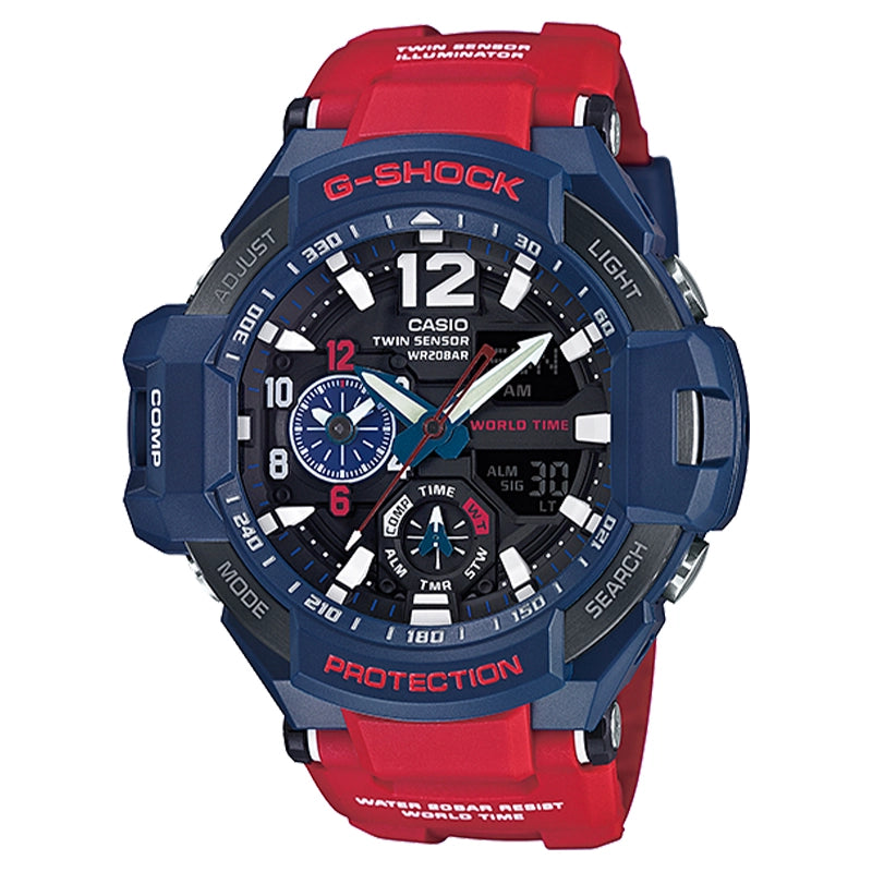 RELOJ G-SHOCK AZUL Y ROJO G-S-268