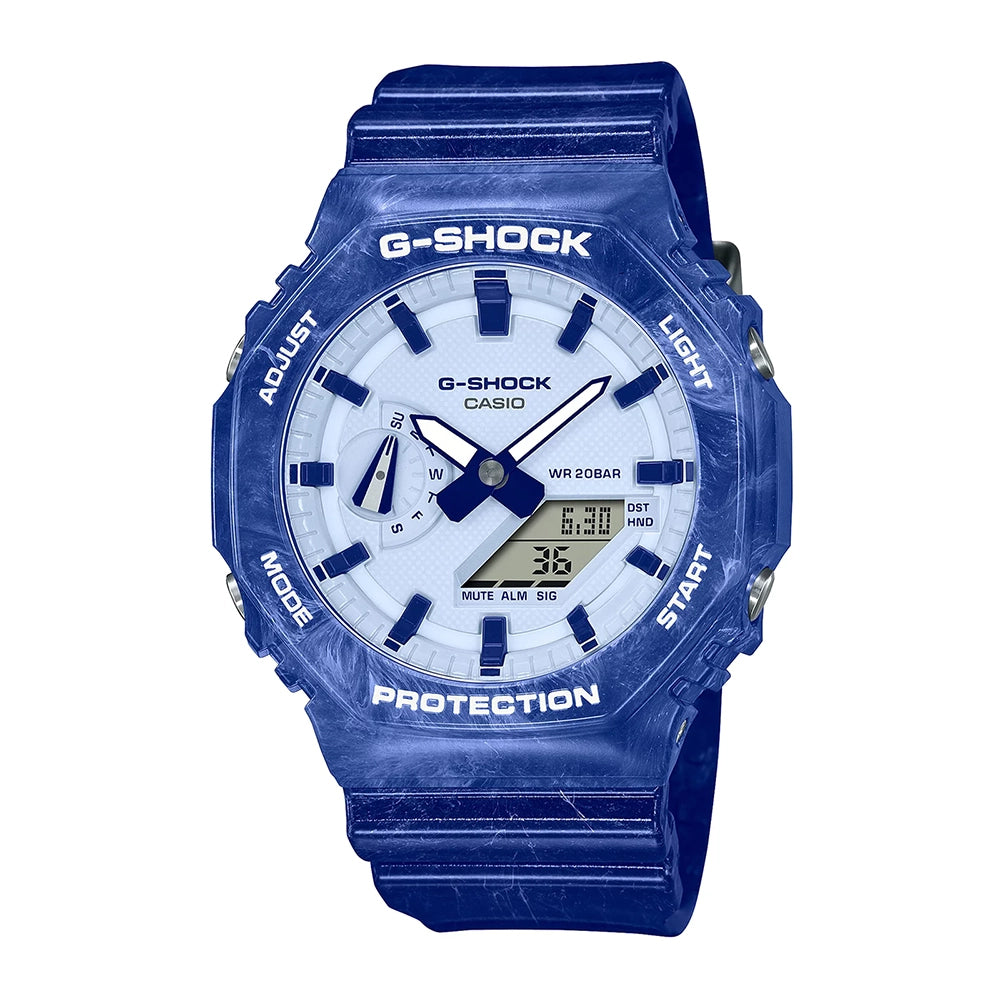 Reloj G-Shock GA-2100BWP-2A Hombre Resina Azul | G-SK-133