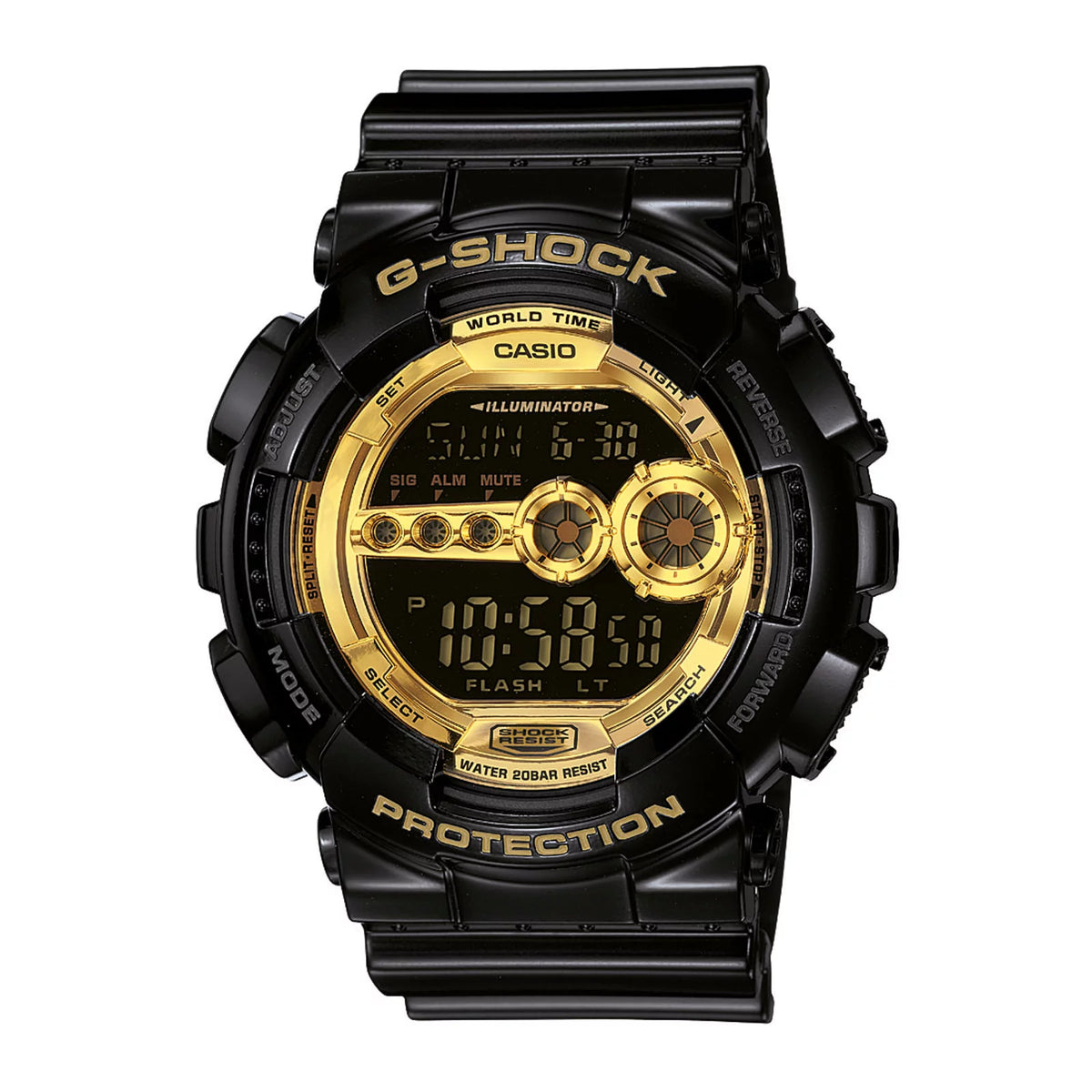 RELOJ G-SHOCK NEGRO CON DORADO GB-100GB-1C G-SK-30