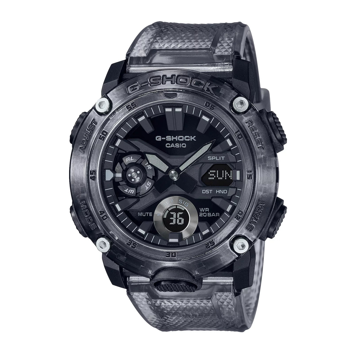 RELOJ G-SHOCK GRIS TRANSLÚCIDO GA-2000KE-8A G-SK-35