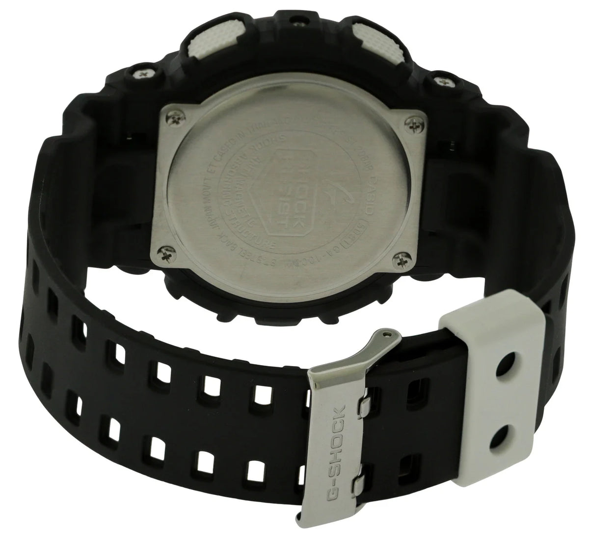 RELOJ G-SHOCK NEGRO CON BLANCO GA-100BW-1A G-SK-39