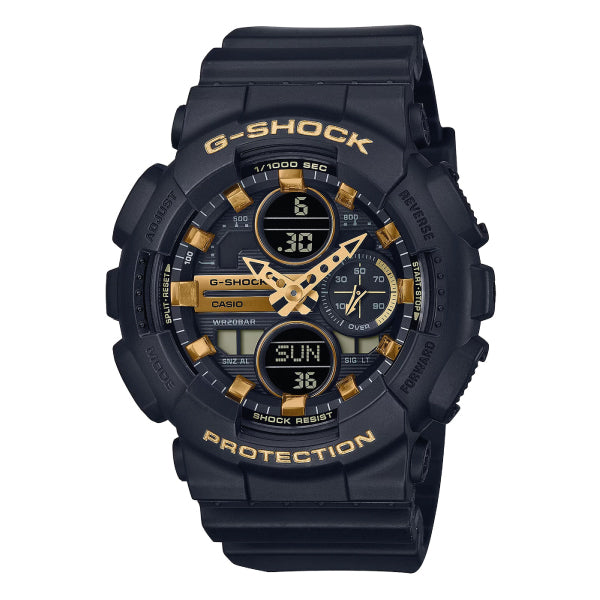 RELOJ BABY-G NEGRO CON DORADO GMA-S140M-1A G-SK-M-3