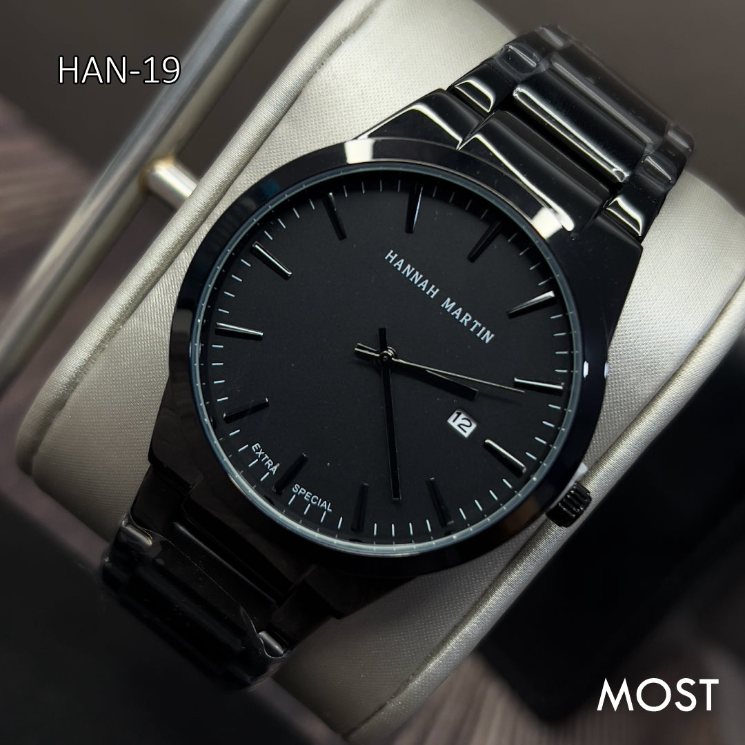 RELOJ HANNAH MARTIN NEGRO CLÁSICO HAN-19