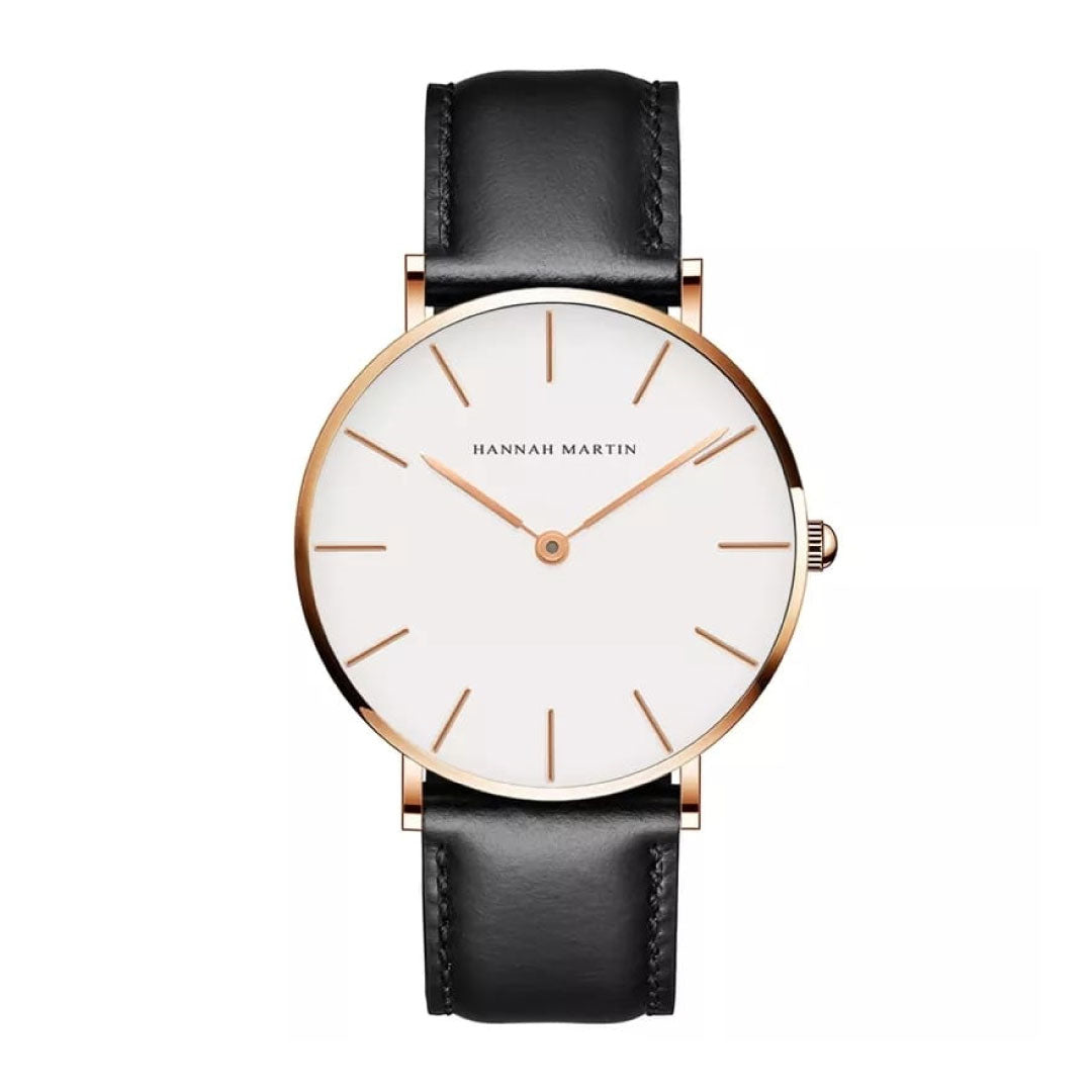 RELOJ HANNAH MARTIN NEGRO-ORO ROSA HAN-10