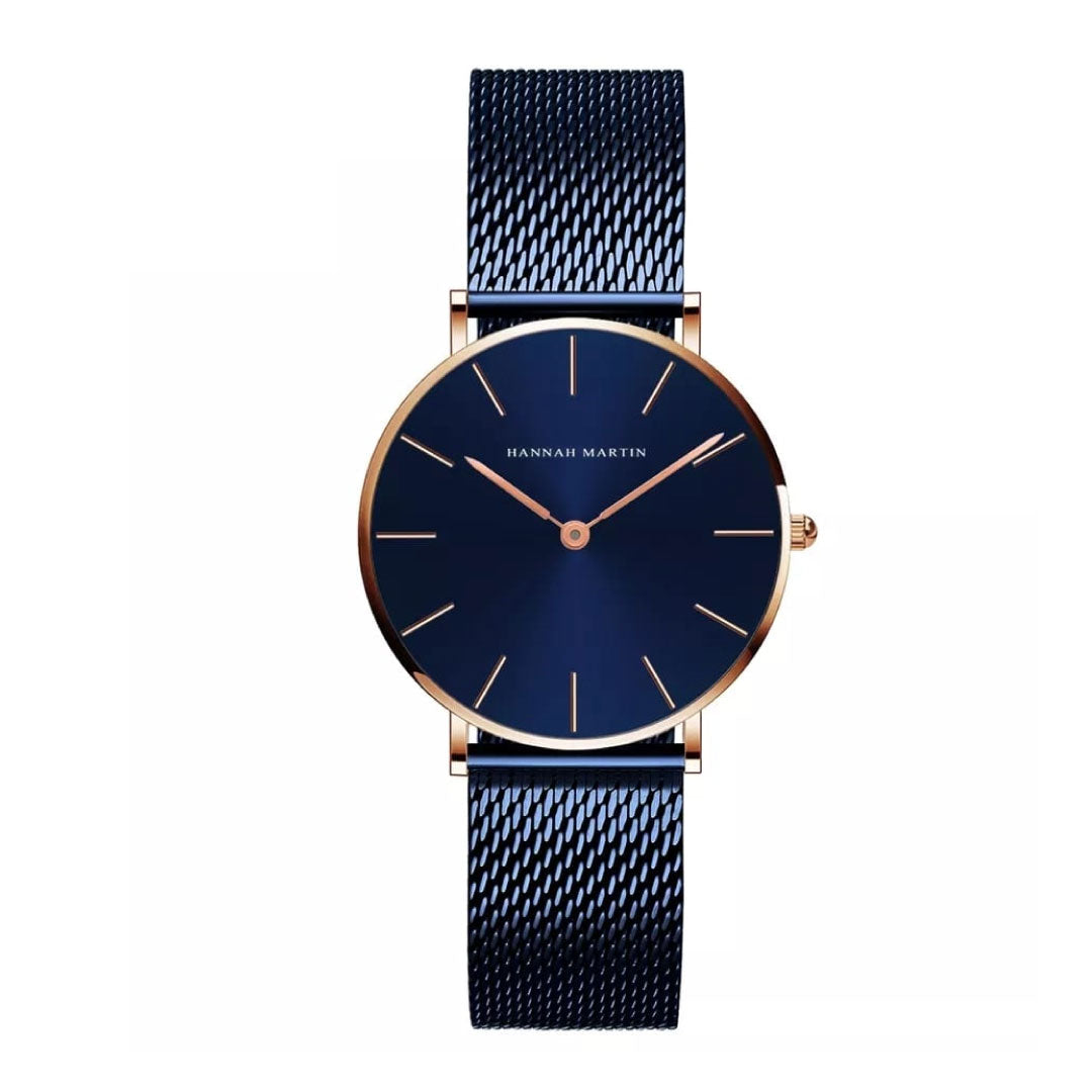 RELOJ HANNAH MARTIN AZUL-ORO ROSA HAN-15