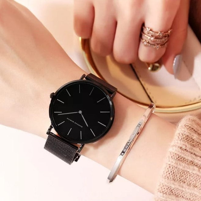 Reloj Hannah Martin Mujer Acero Negro | HAN-M-9