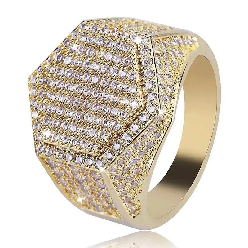 Anillo Zircon ANI-3 Acero Dorado