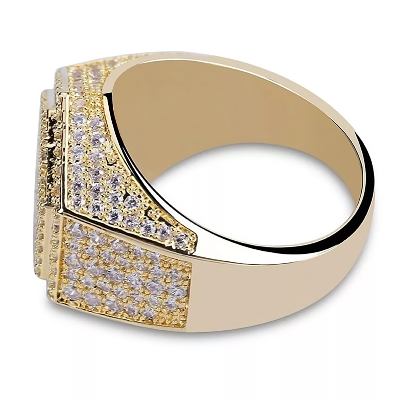 Anillo Zircon ANI-3 Acero Dorado