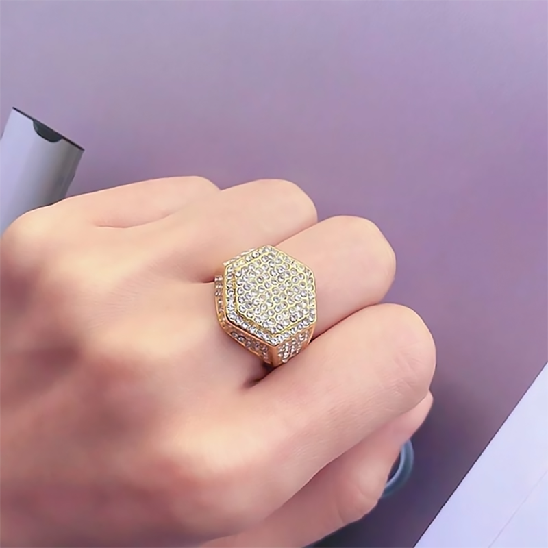 Anillo Zircon ANI-3 Acero Dorado
