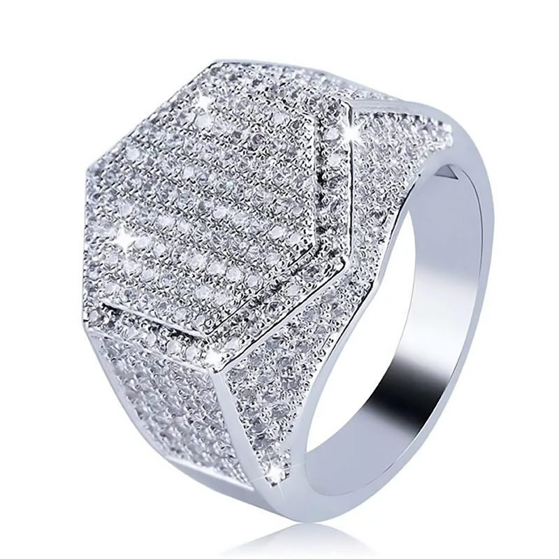 Anillo Zircon ANI-4 Acero Plateado