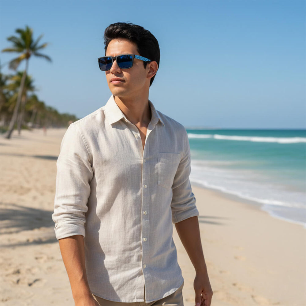 Lentes de Sol GAF-10 Hombre Deportivo Azul