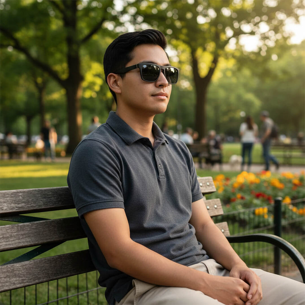 Lentes de Sol GAF-13 Hombre Deportivo Negro