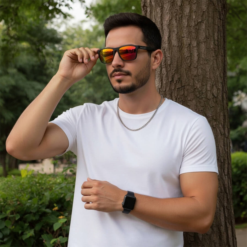 Lentes de Sol GAF-14 Hombre Deportivo Naranja