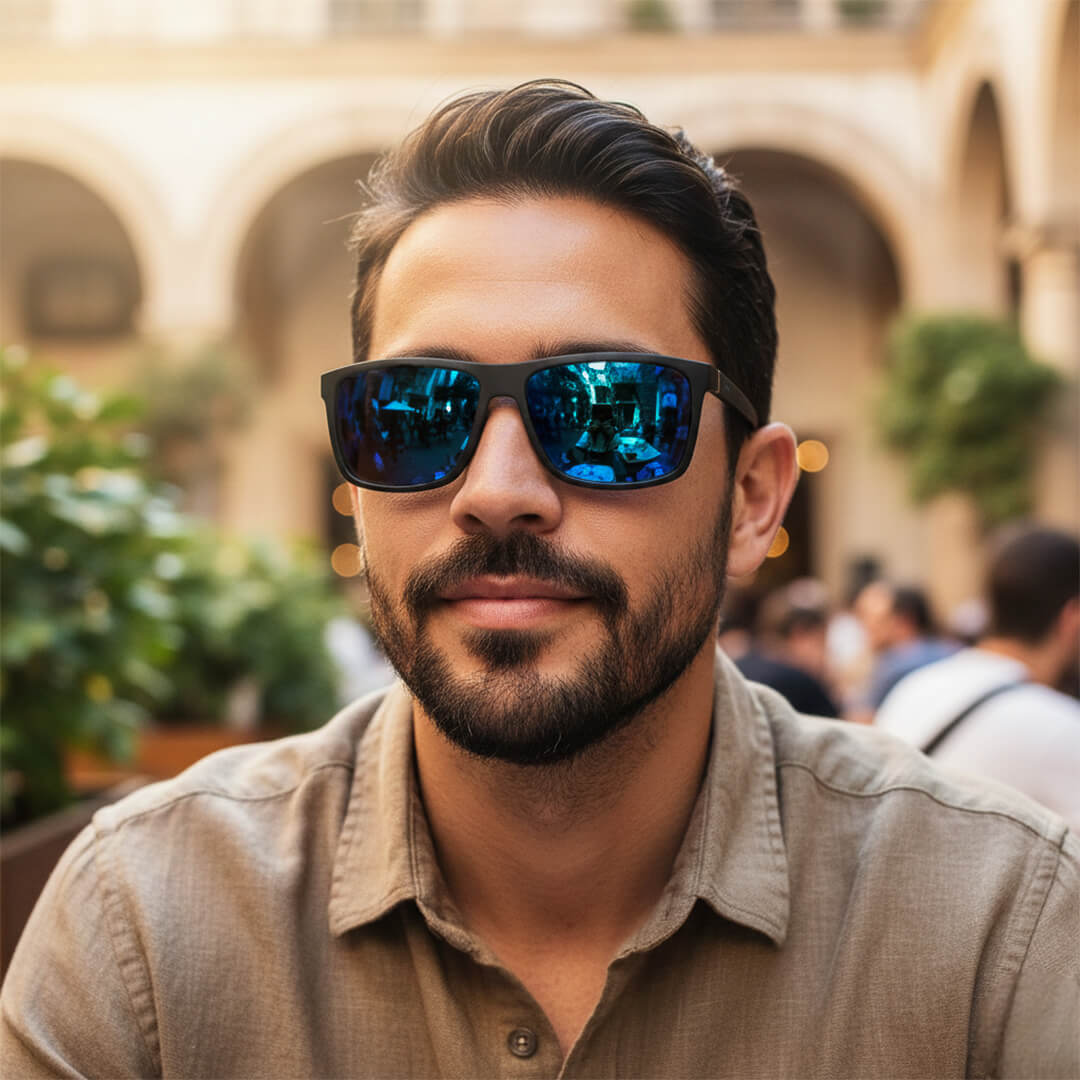 Lentes de Sol GAF-6 Hombre Deportivo Azul