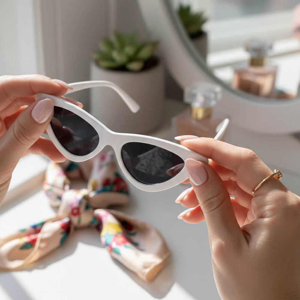 Lentes de sol GAF-M-6 Mujer Casual Blanco