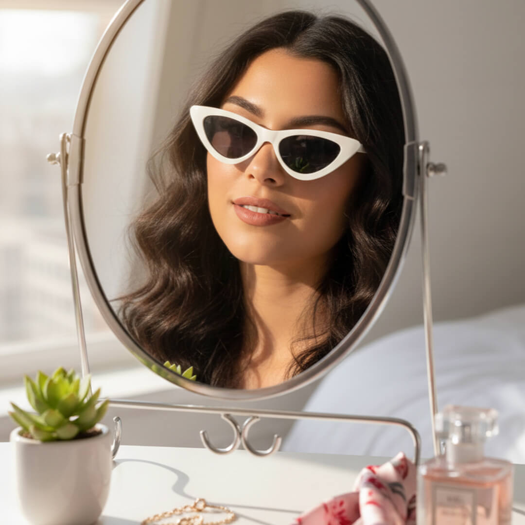 Lentes de sol GAF-M-6 Mujer Casual Blanco