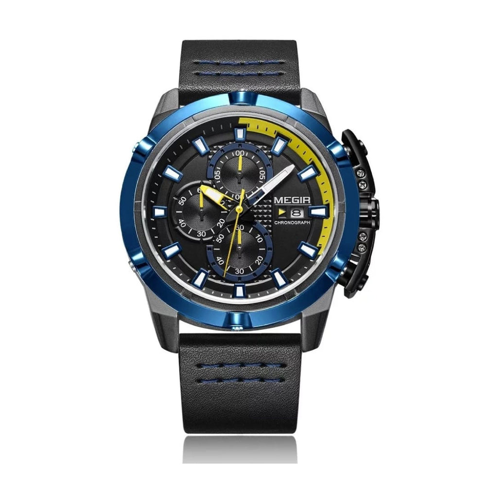 Reloj Megir MEG-40 Hombre Cuero Negro