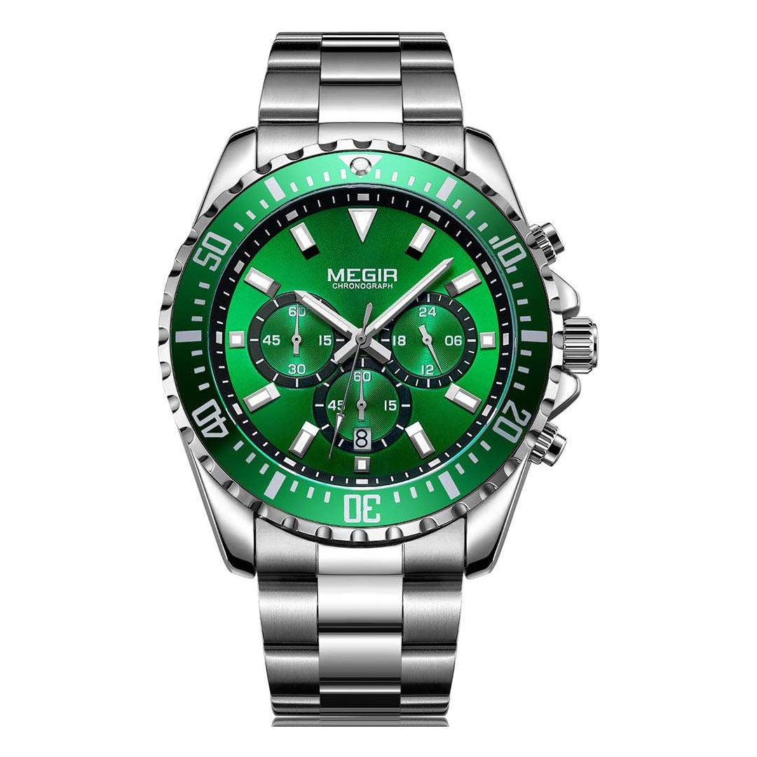 RELOJ MEGIR ACERO VERDE MEG-48