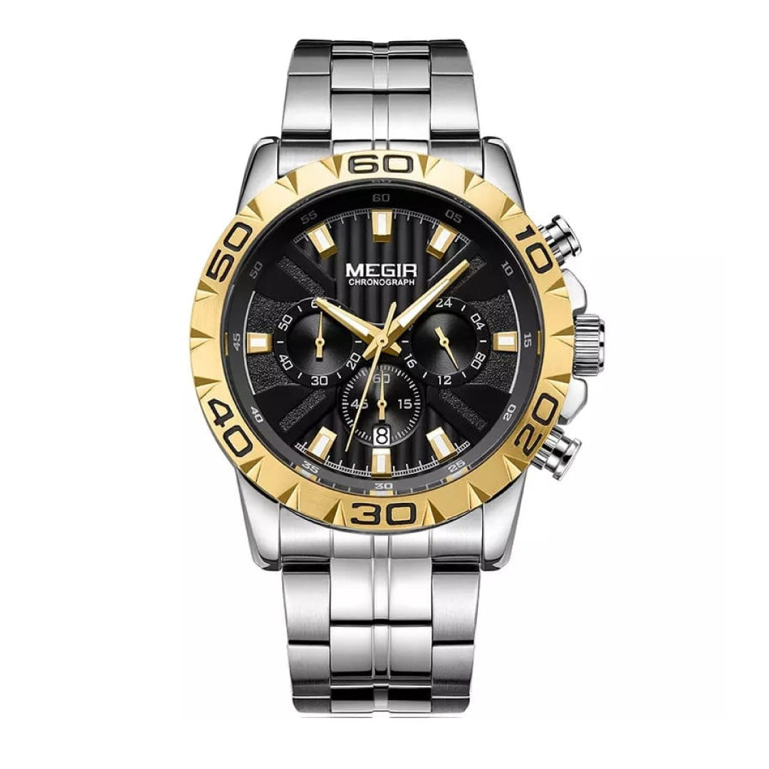 RELOJ MEGIR ACERO PLATA DORADO MEG-51