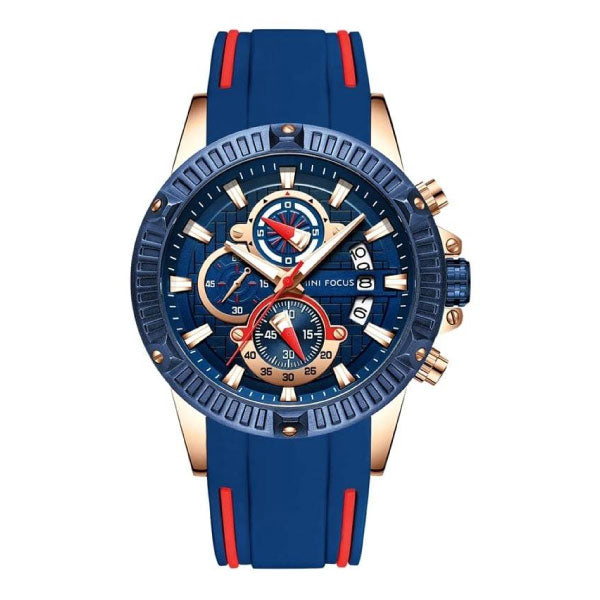 RELOJ MINIFOCUS SILICONA AZUL-ROJO MIN-10