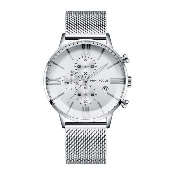 RELOJ MINIFOCUS CORREA MALLA PLATEADO MIN-33