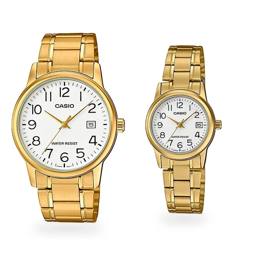 Relojes de pareja PAR-4, modelo hombre izquierda mujer derecha, fondo blanco