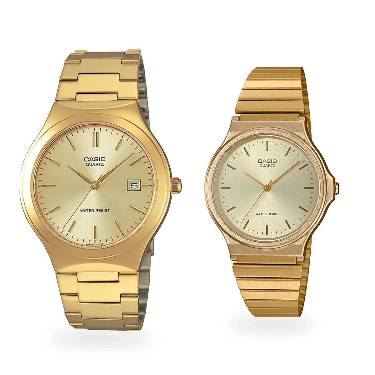 Relojes de pareja PAR-6, modelo hombre izquierda mujer derecha, fondo blanco