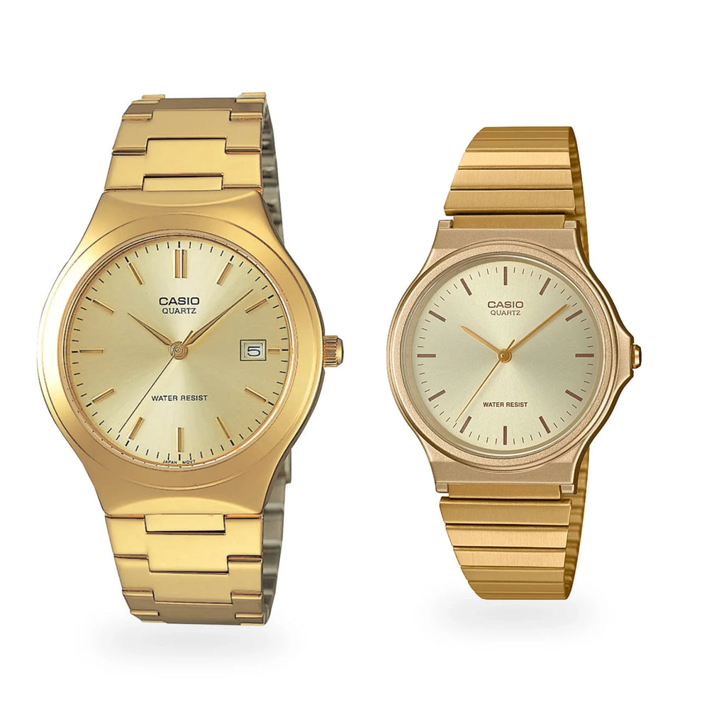 Relojes de pareja PAR-6, modelo hombre izquierda mujer derecha, fondo blanco