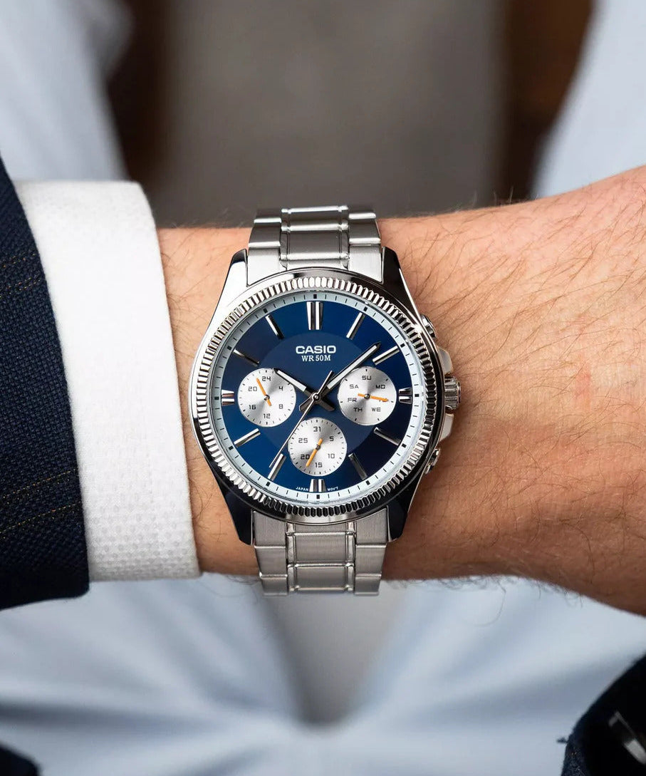 Reloj Casio MTP-1375D-2A1 Hombre Acero Azul