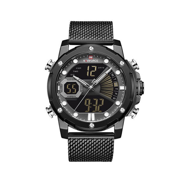 RELOJ NAVIFORCE ACERO MALLA NEGRO NAV-11