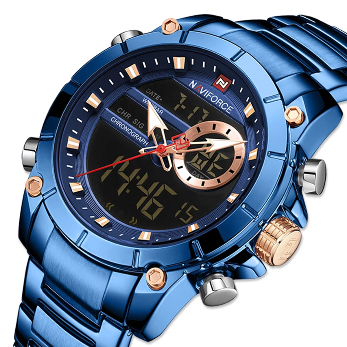 RELOJ NAVIFORCE ACERO AZUL NAV-19