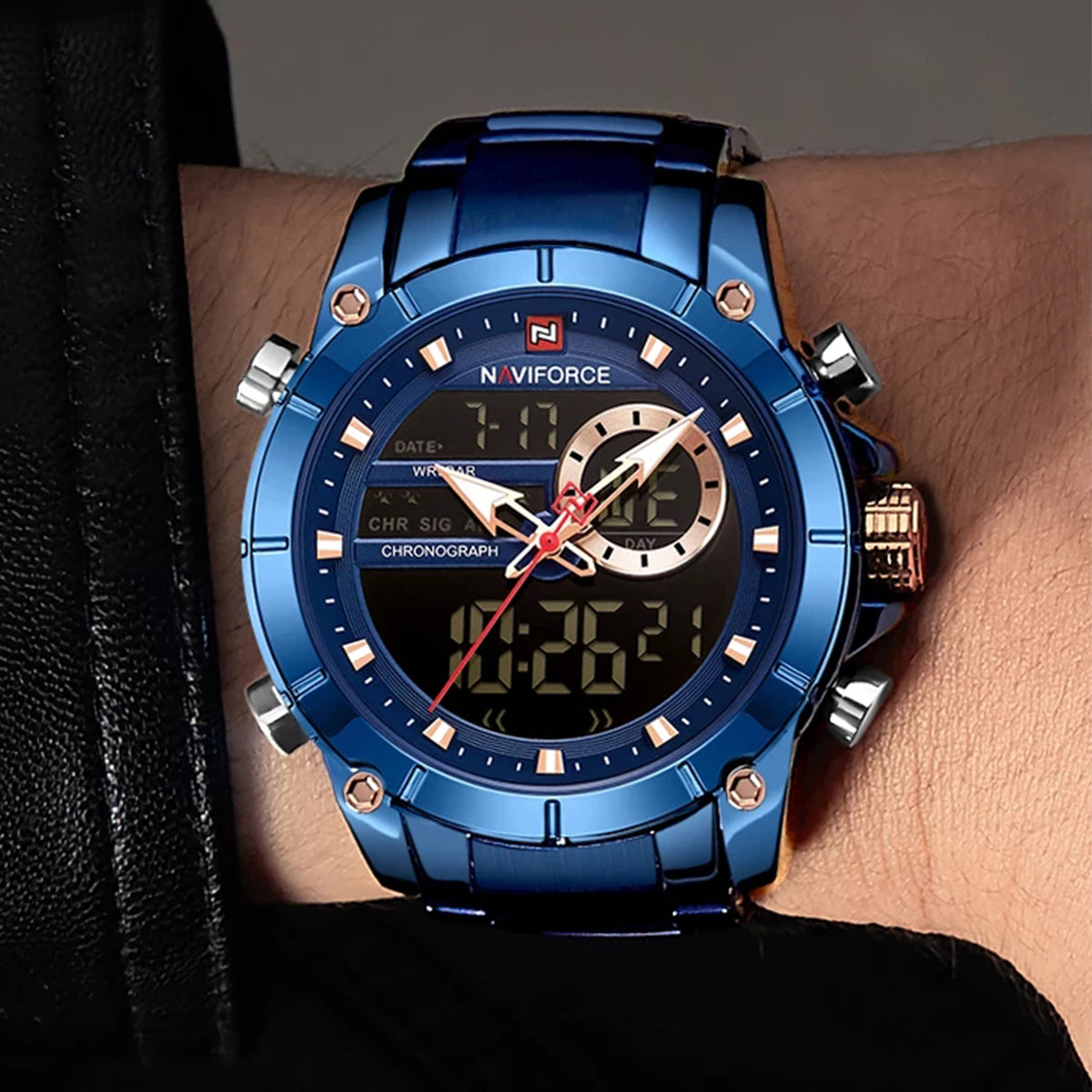 RELOJ NAVIFORCE ACERO AZUL NAV-19