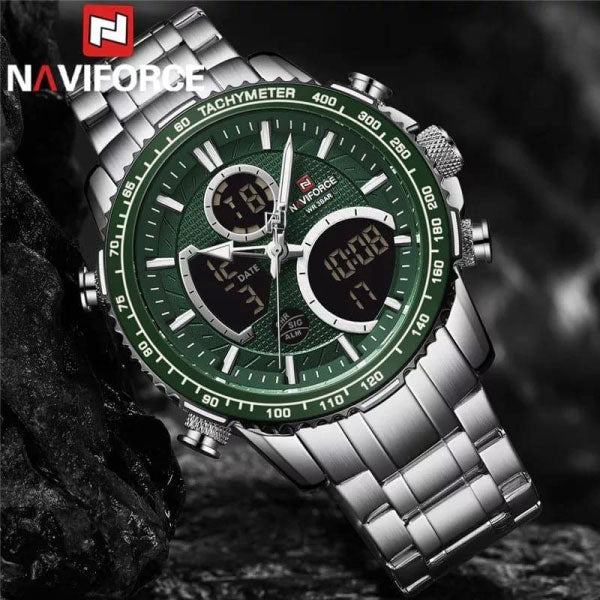 RELOJ NAVIFORCE TERMINATOR PLATA VERDE NAV-29