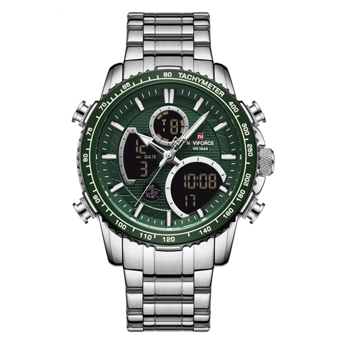 RELOJ NAVIFORCE TERMINATOR PLATA VERDE NAV-29